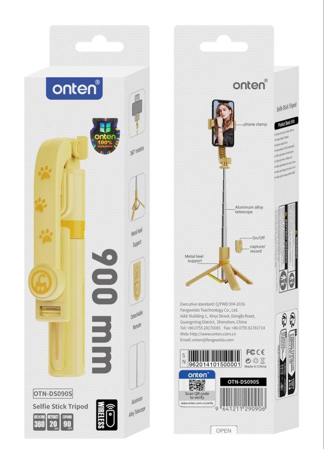 ONTEN OTN-DS090S tripod selfie stick (0.9M) (Aluminum)