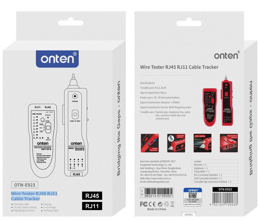 ONTEN OTN-E923 network cable tester