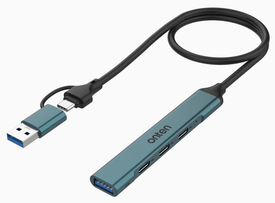 ONTEN OTN-UCA9703 4-in-2 USB C / USB A 3.0 4-Port HUBs USB A*1(5Gbps)+USB C*3(480Mbps)