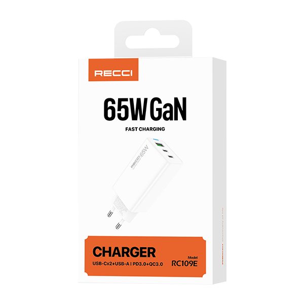 RECCI RC109E 65W GAN fast charger set EU PLUG