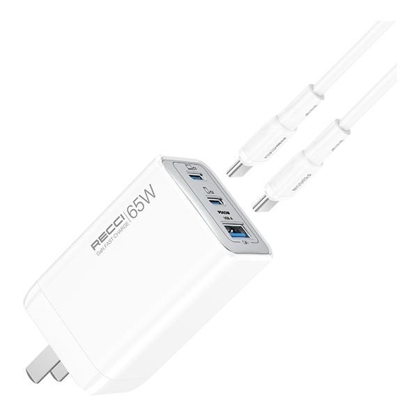 RECCI RC123CC 65W GAN fast charger set Cn/us PLUG