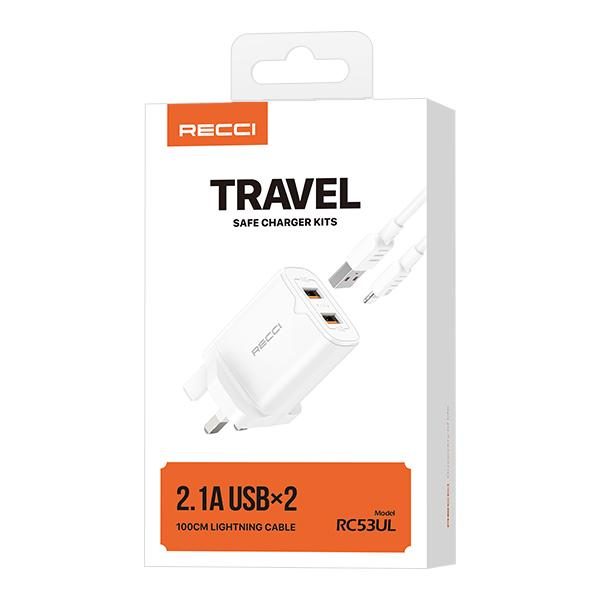 RECCI RC53UL UK Charger Suit (2.1A) UK PLUG