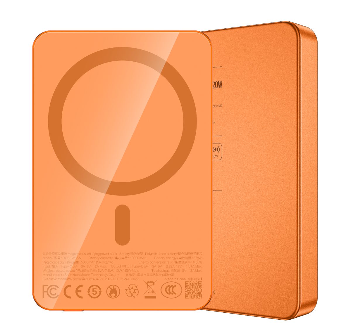 RECCI RPB-W36A Power BANK 15W Magnetic wireless charger