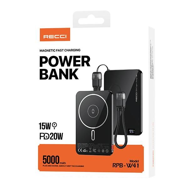 RECCI RPB-W41 Power BANK 15W Magnetic wireless charger