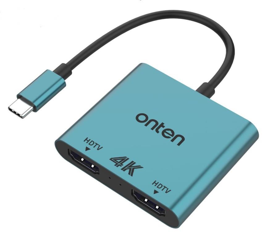 ONTEN OTN-9175B USB-C-Dual HDMI Adapter