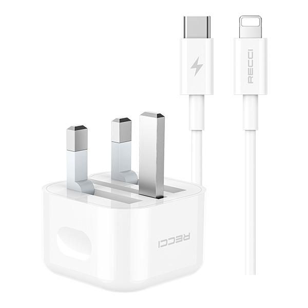 RECCI RCK-03UCL PD 20W UK plug PD charger set